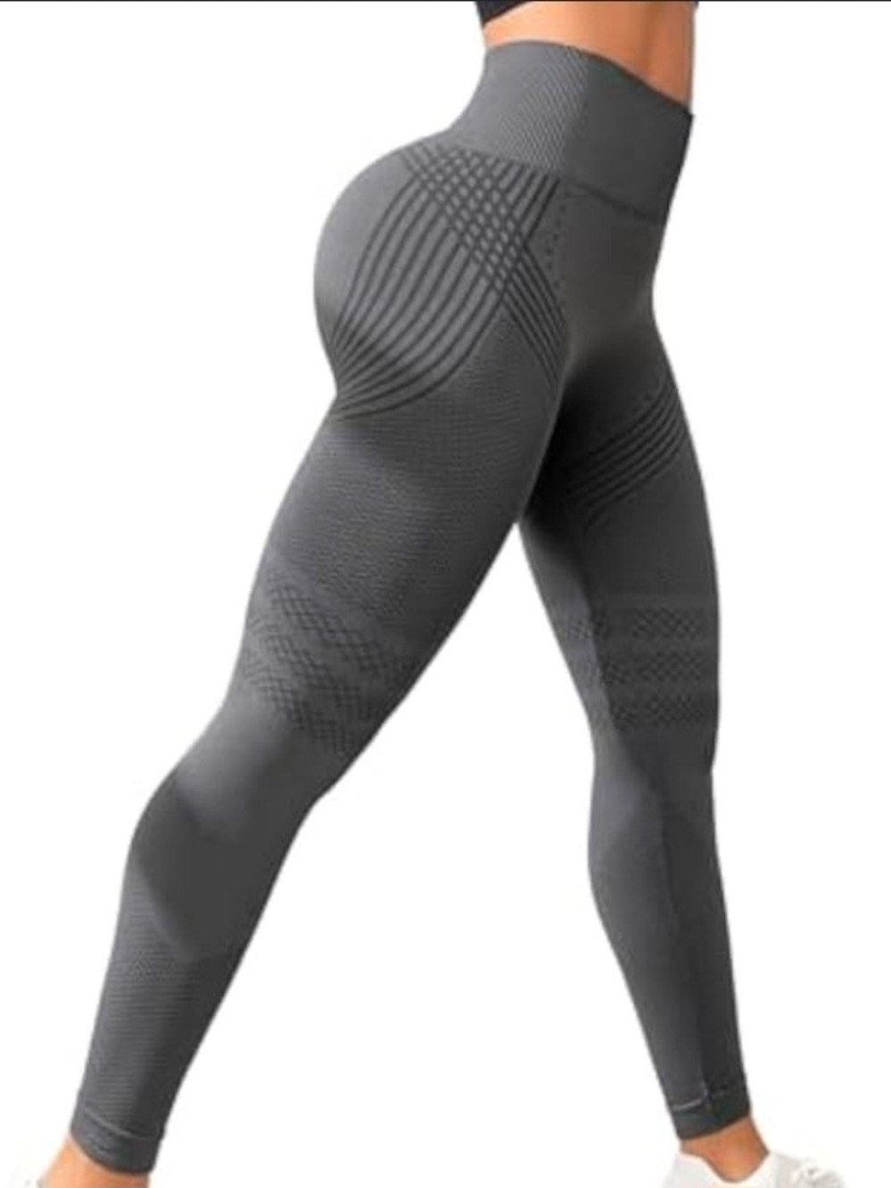 IONIX Bundle High-Waist Seamless Sculpting Leggings - Gray/Black/Raspberry